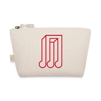 Red Geometric Music Note Optical Illusion 3D - Organic Pouch - nature - Front