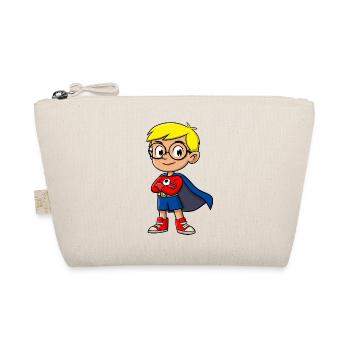Kleiner Superheld mit Brille - Bio-Täschchen - Natur - Vorne