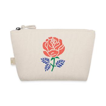 Coral rose with blue-green leaves - Organic Pouch - nature - Front