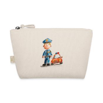 Policeman in children's cartoon - Organic Pouch - nature - Front