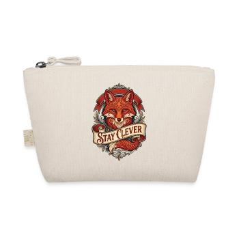 Fox with Ornaments – Stay Clever - Organic Pouch - nature - Front