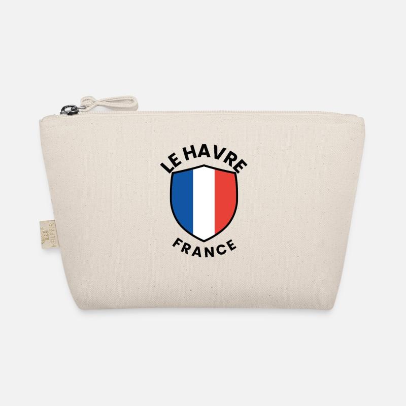 French Flag Shield with Blue and White Red Organic Pouch