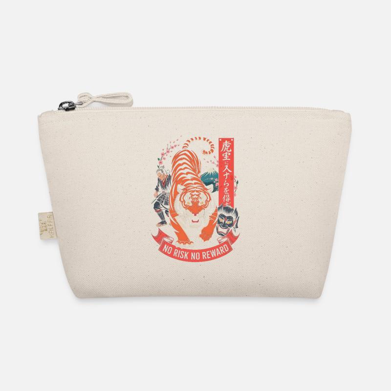 No Risk No Reward Tiger Samurai Design Organic Pouch