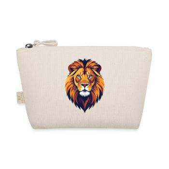Mighty Lion Head Illustration Lion Head Motif - Organic Pouch - nature - Front