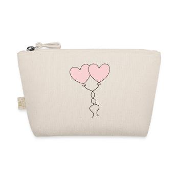 Valentines Pink Heart, Valentine's Day - Organic Pouch - nature - Front