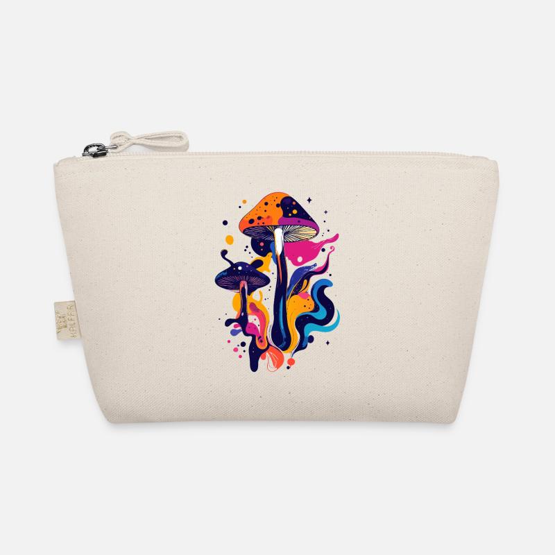 Psychedelic Mushroom Fantasy LSD PSY Mushrooms Motif Organic Pouch