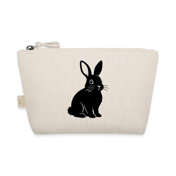 Bunny Rabbit Silhouette Black Vector - Organic Pouch - nature - Front