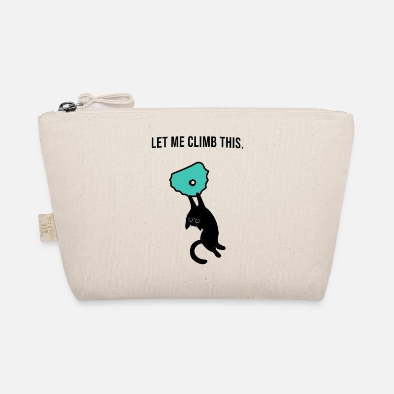 Boulder cat holds on to climbing hold Organic Pouch