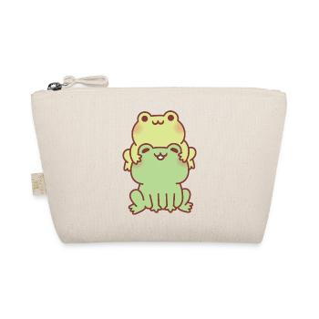 Cute Frogs Stacked Together Best Friends - Organic Pouch - nature - Front