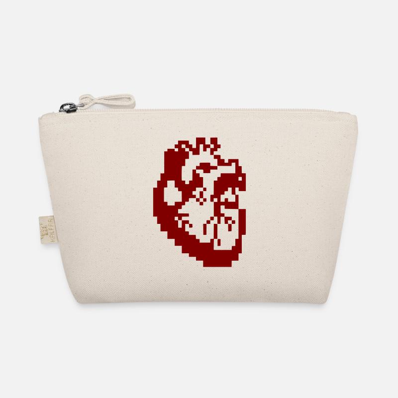 Black Heart Pixel Anatomy Organic Pouch