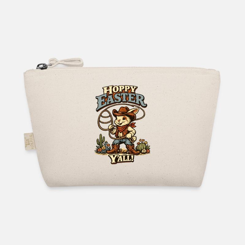 Retro Bunny Howdy Easter Rabbit Ears Organic Pouch