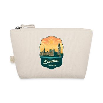 London Big Ben England Retro Sunset Travel Badge - Organic Pouch - nature - Front