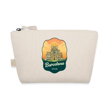 Barcelona Sagrada Familia Vintage Sunset Abzeichen - Bio-Täschchen - Natur - Vorne