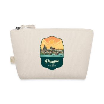 Prager Karlsbrücke Vintage-Abzeichen - Bio-Täschchen - Natur - Vorne