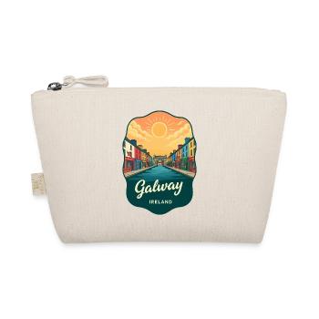 Galway Ireland Vintage Sunset Reiseabzeichen - Bio-Täschchen - Natur - Vorne