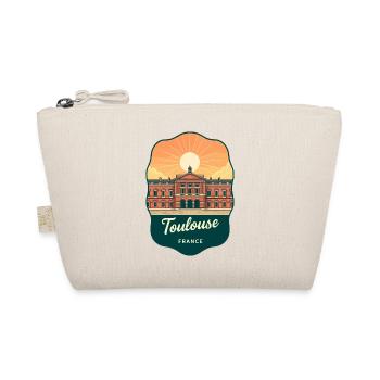 Insigne rétro de voyage au coucher de soleil de Toulouse Capitole - Trousse biologique - nature - Devant