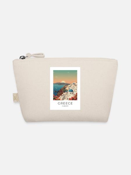 Santorini Sunset Coastal View - Organic Pouch - nature - Front