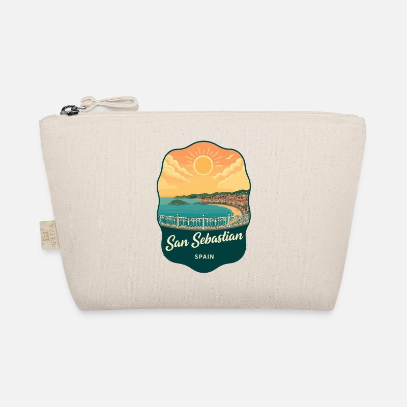 Insigne rétro de coucher de soleil de San Sebastian La Concha Trousse biologique