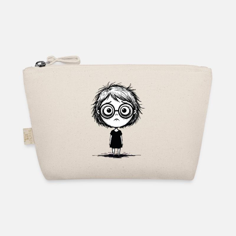 Blank Gaze Burnout Sticker Black and White Organic Pouch