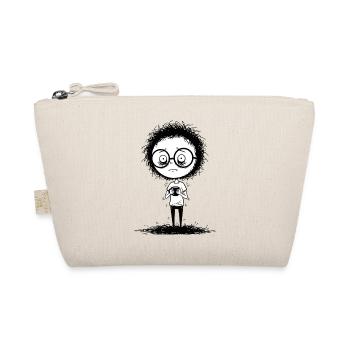 Shy gamer with glasses, expressive face - Organic Pouch - nature - Front