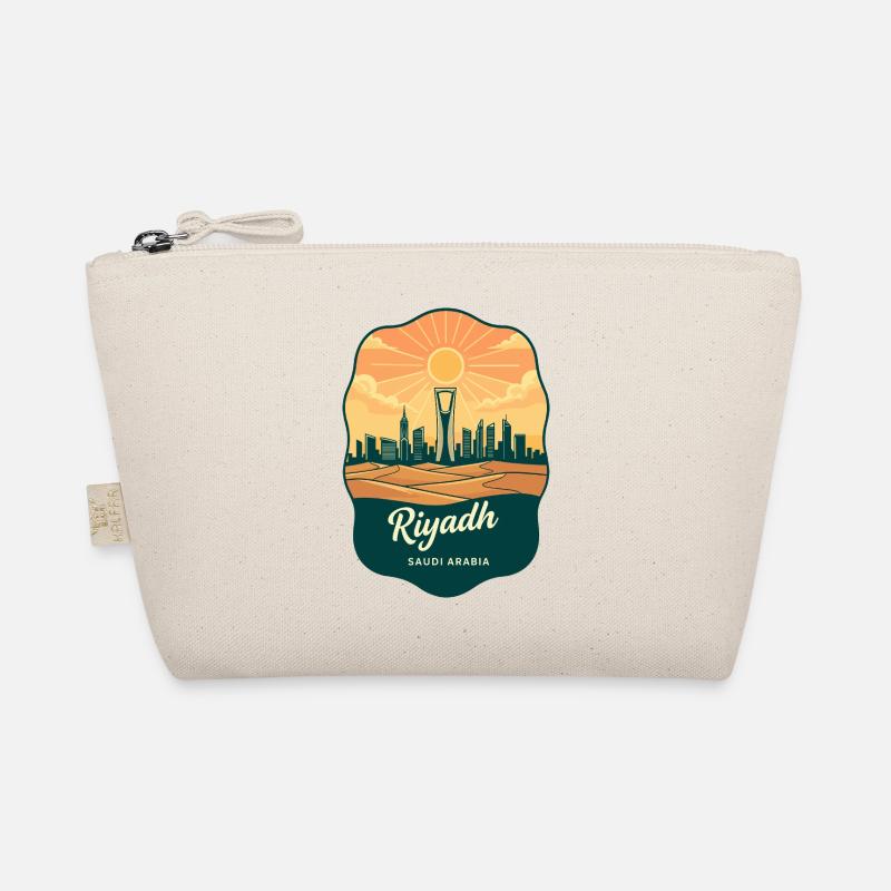 Riyadh Kingdom Centre Retro Sonnenuntergangs-Reiseabzeichen Bio-Täschchen