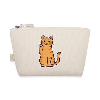 Red Cat Tabby Maneki-Neko Hi Portrait - Organic Pouch - nature - Front