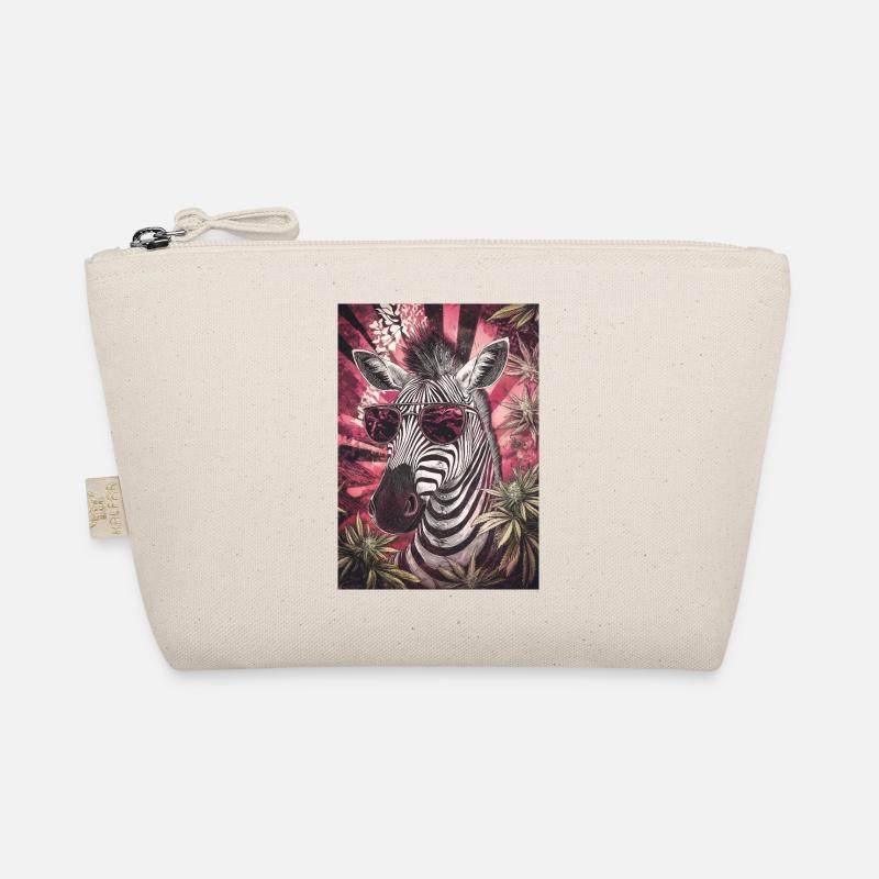 Zebra mit Sonnenbrille im Cannabis Psychedel Bio-Täschchen