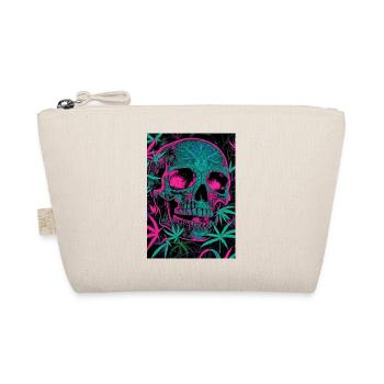 Neon Skull with Cannabis Leaf Pattern - Organic Pouch - nature - Front