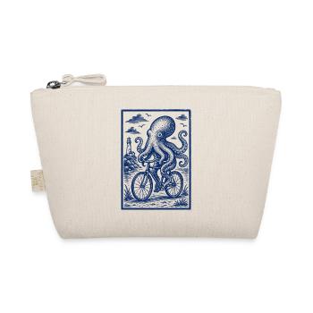Oktopus auf Fahrrad maritime Illustration - Bio-Täschchen - Natur - Vorne