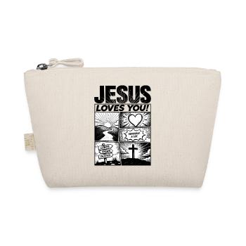Jesus Loves You Comic Design - Organic Pouch - nature - Front
