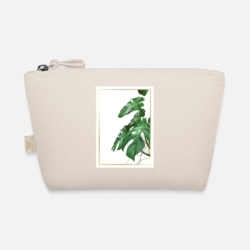Monstera leaves in gold frame Organic Pouch