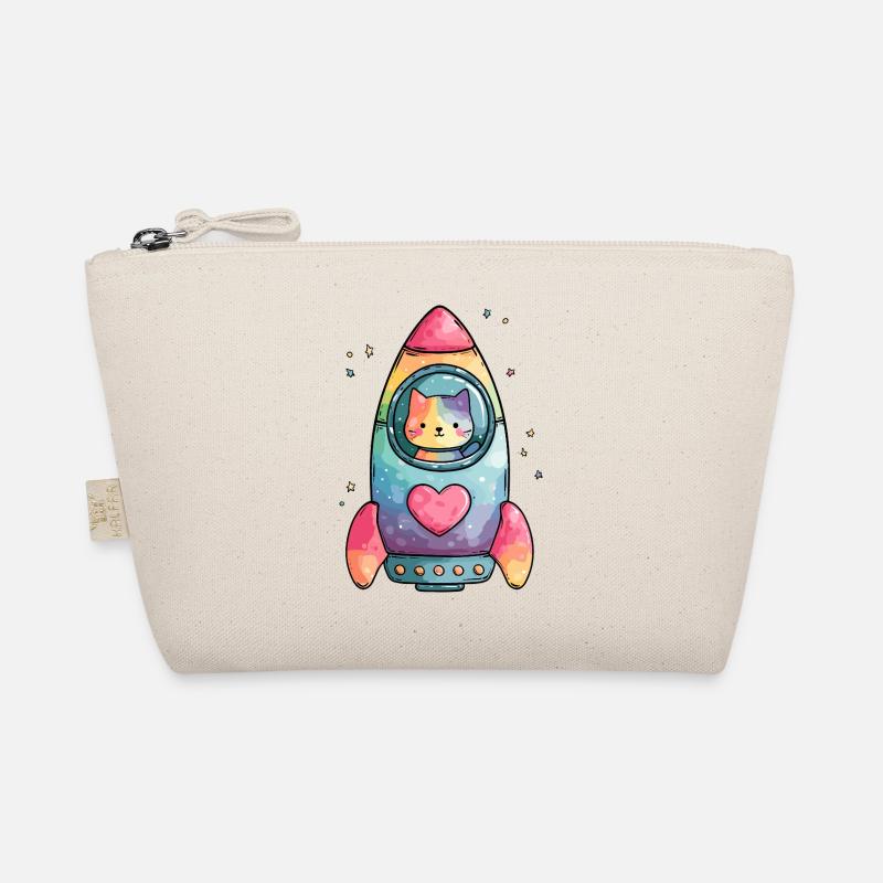 Cœur de Chat Fusée Arc-en-ciel Trousse biologique
