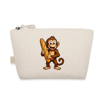 Monkey with baguette - Organic Pouch - nature - Front