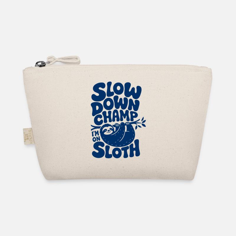 Slow Down Champ Sloth Design Bio-Täschchen
