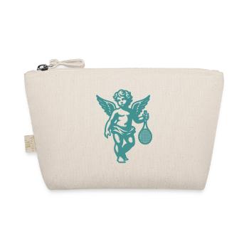 Tennis Shirt Angel Cherub Retro Renaissance Green - Organic Pouch - nature - Front
