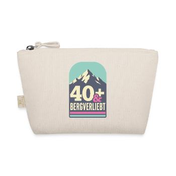40+ und bergverliebt (mint-pink) - Bio-Täschchen - Natur - Vorne
