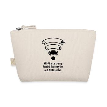 Wi-Fi ist stark. Social Battery sucht Netzwerk - Bio-Täschchen - Natur - Vorne