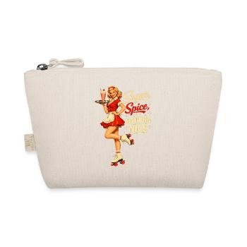 Retro Pin Up Waitress on Roller Skates Diner - Organic Pouch - nature - Front