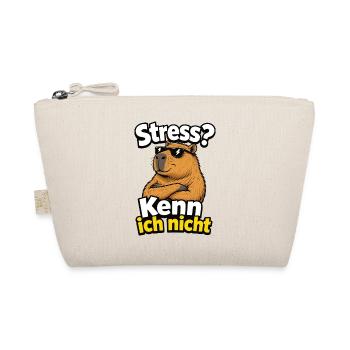 Stress Kenn Ich Nicht Capybara Lustiger Spruch - Bio-Täschchen - Natur - Vorne