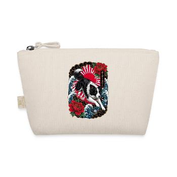 Border Collie im japanischen Tattoo Stil - Bio-Täschchen - Natur - Vorne