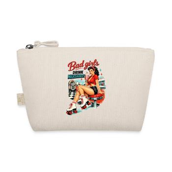Bad Girls Drink Milkshakes – 50s Diner Pin-Up - Organic Pouch - nature - Front