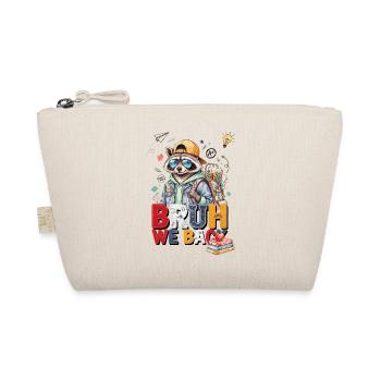 Bruh We Back School Raccoon - Organic Pouch - nature - Front