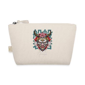 Japanese Hannya Mask: Lotus & Horns - Bio-Täschchen - Natur - Vorne