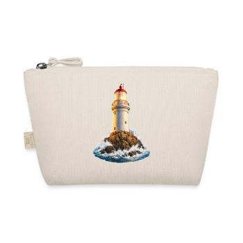 Lighthouse on rocks near waves - Organic Pouch - nature - Front