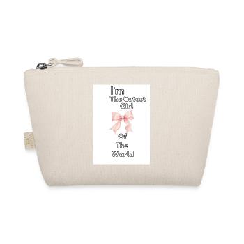 Cutest girl with ribbon - Organic Pouch - nature - Front