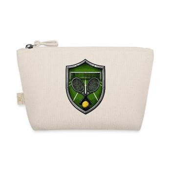 Tennis Schild mit Schlägern - Bio-Täschchen - Natur - Vorne