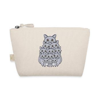 Cute Stacked Cats Tower Funny Grey Kitten Pile - Organic Pouch - nature - Front