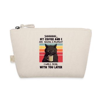 A funny vintage design featuring a grumpy black ca - Organic Pouch - nature - Front