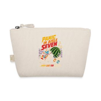Panic in Gear Seven Shopping Cart Humor - Organic Pouch - nature - Front