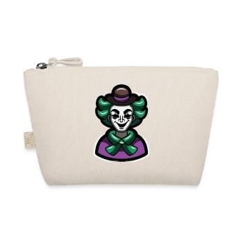 Green Clown Mime Cartoon Portrait - Organic Pouch - nature - Front